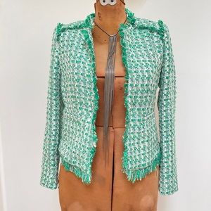 Mango Tweed Green Blazer